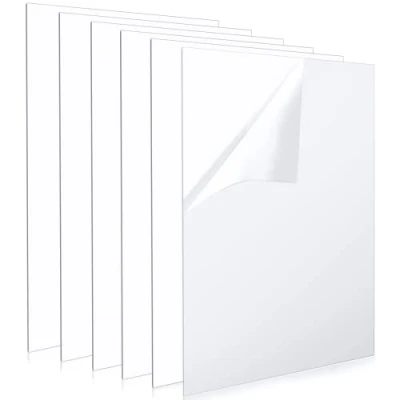 Image of MUKCHAP 6 PCS 3mm Clear Acrylic Sheet, 300 x 300mm Plastic Board Sheets, Square Panel for Signs, DIY Display Projects, Craft