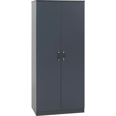 Image of Seconique Dakota 2 Door Wardrobe in Dark Grey