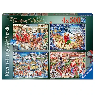 Image of Ravensburger Roy Trower Christmas Collection No.2 4x 500 Piece Jigsaw Puzzles for Adults and Kids Age 10 Years Up