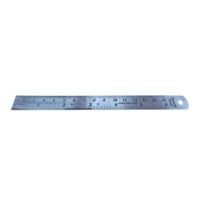 Image of Tyzack 6&#039;&#039; / 150mm Stainless Steel Ruler Metric &amp; Imperial Engineers Pocket Rule, Black