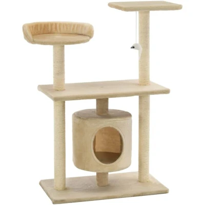 Image of vidaXL Cat Tree with Sisal Scratching Posts 95 cm Beige