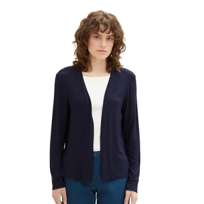 Image of TOM TAILOR Women&#039;s 1036778 Basic Summer Cardigan, 10668 Sky Captain Blue, Large
