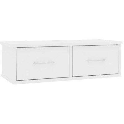 Image of vidaXL Wall mounted Drawer Shelf White 60x26x18.5 cm Engineered Wood