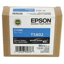 Image of Epson T5802 Cyan Ink Cartridge C13T580200