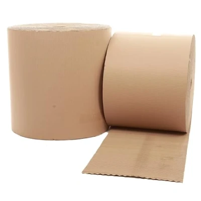 Image of 600mm x 75m Corrugated Cardboard Roll Paper Rolls for Wrapping, Large Sheets Packing &amp; Shipping Strong Protection (2 Rolls)