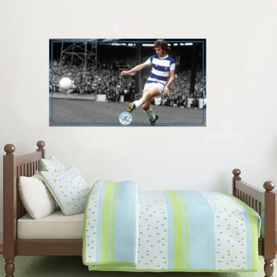 Image of Beautiful Game Queens Park Rangers Football Club Stan Bowles Retro Wall Mural + QPR Badge Decal Bedroom (60cm x 40cm)