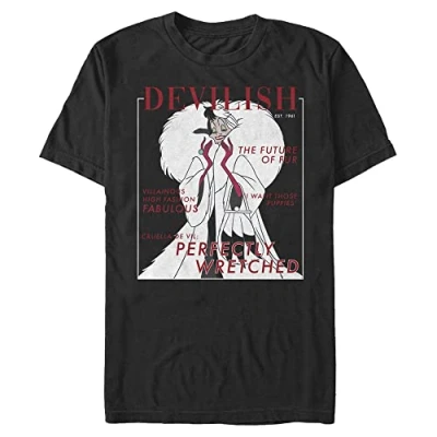 Image of Disney Men&#039;s Cruella Vogue T Shirt, Black, Large