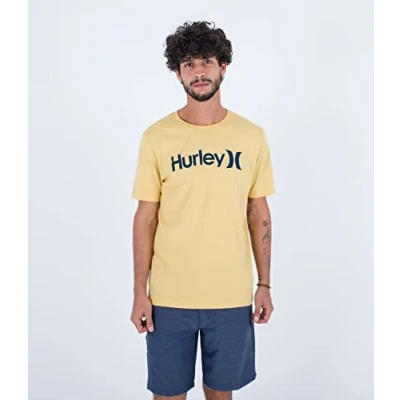Image of Hurley Men&#039;s Evd OAO Solid S/S T Shirt, Dusty Cheddar, XL