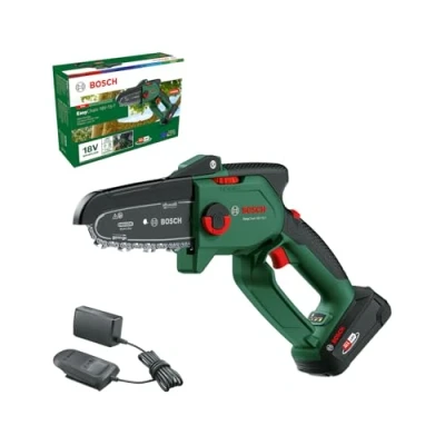 Image of Bosch Cordless Compact Pruner Saw EasyChain 18V 15 7 (for Cutting Through Wood; 18 Volt System; Chain Speed: 6.95m/s; with 2.5Ah Battery and Charger)