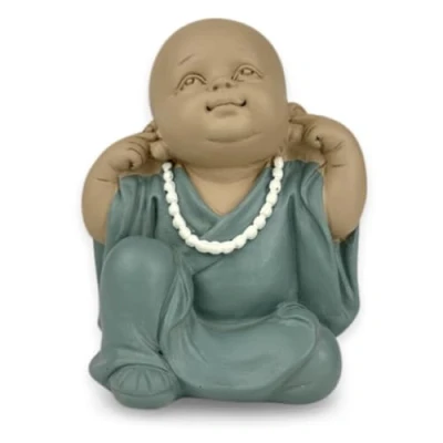 Image of Zen Light Statue, Resin, Green and Beige, H 10,5
