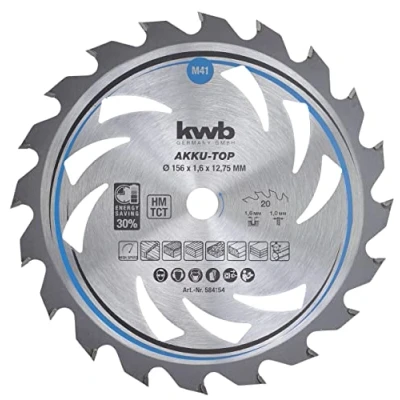 Image of kwb 156mm Circular Saw Blade for Smooth Cuts, Ideal Cordless Machines