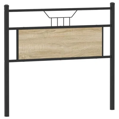 Image of vidaXL Sonoma Oak Headboard Engineered Wood &amp; Steel Industrial Style, 107 cm Width