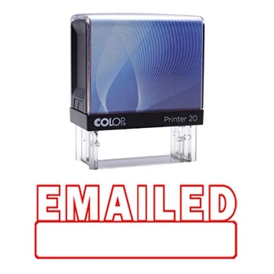 Image of EMAILED Self Inking Rubber Stamp Red Ink Office Custom Colop Stamper