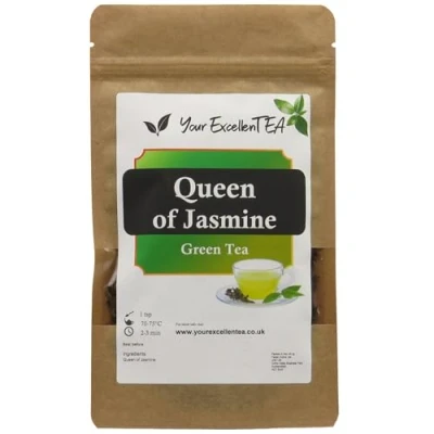Image of Queen of Jasmine Green Loose Leaf Tea with Blossoms 100g