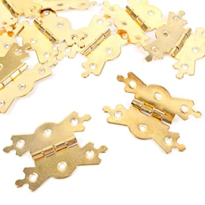 Image of 10x Ornate Brass 2&quot; Butterfly Hinges for Cabinets, Units, Cupboards, Dollhouses 5 Pairs