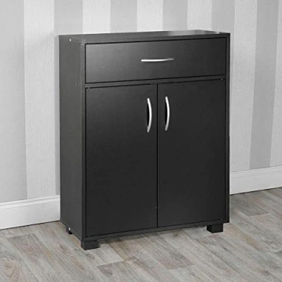 Image of URBNLIVING Wooden Free Standing Storage Cabinet (Black)