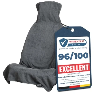 Image of Upgrade4cars Terry Cloth Car Seat Cover Universal in Grey Anti Sweat Towel Protector perfect for Summer &amp; Sport