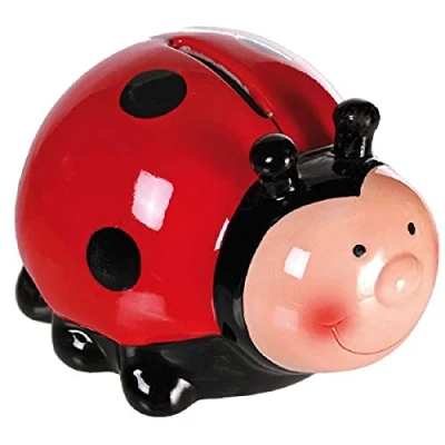 Image of Out of the Blue 78/4022 Ceramic Box Ladybird Stationery 11.5 x 9.5 8 cm