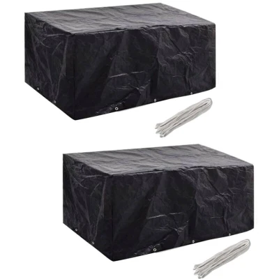 Image of vidaXL Garden Furniture Covers 2pcs 6 Person Poly Rattan 240x140cm