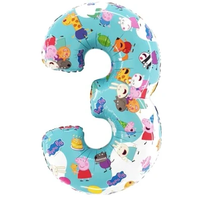 Image of Toyland® 65cm (26&quot;) Peppa Pig, George &amp; Friends Number Foil Balloon Kids Party Balloons 1 6 Available