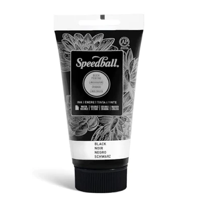 Image of Speedball 75ml 2.5oz Water Soluble Block Ink Black, For Printing, Lino Screen Artists Kit