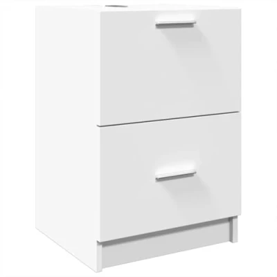 Image of vidaXL Sink Cabinet 1 Drawer &amp; Compartment Storage White Engineered Wood Bathroom Furniture 40x37x59 cm Modern Style