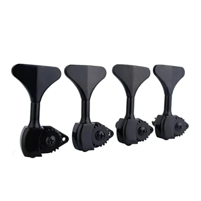 Image of Guyker Bass Machine Head (4 for Right) 1:20 Ratio Open Gear Tuners Tuning Key Pegs Replacement Electric Jazz Guitar or Precision Instruments black