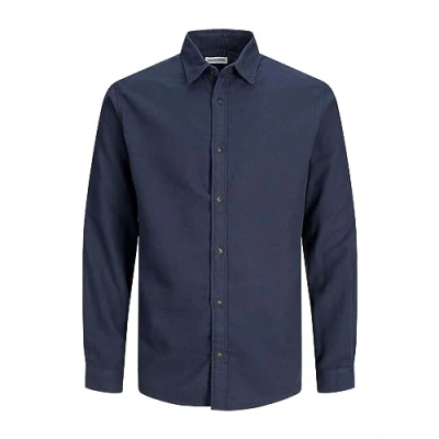 Image of Bestseller A/S Men&#039;s Jjplain Fall Solid Shirt Ls, Blazer Navy, XL