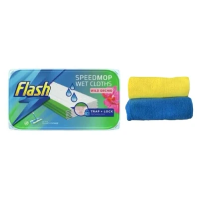 Image of Generic Replacement for Flash 24 Pack Speed Mop Hygiene Refill Wet Cloths Refills Wild Orchid Simple 5 Mopping Tips Recommended by ST&amp;JJ