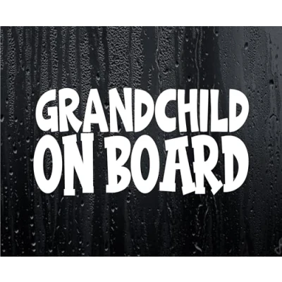 Image of Car Sticker Grandchild On Board Funny Novelty Van Window Bumper Boot Door Decal