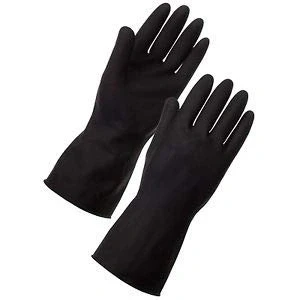 Image of Prophylaxis Thixotropic Mint Prophy Paste Pasha81 Heavy Duty Black Genral Household Rubber Gloves (Medium)