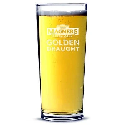 Image of Magners Golden Draught Personalised Engraved Branded 1 Pint Glass New Design Enter Your Own Custom Text