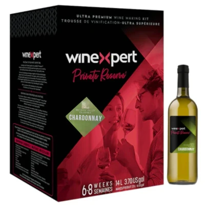 Image of Winexpert Private Reserve California Dry Creek Chardonnay 30 Bottle White Wine Ingredient Kit