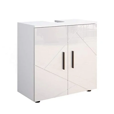 Image of Vicco Sink base cabinet Irma, White High Gloss, 60 x 59 cm
