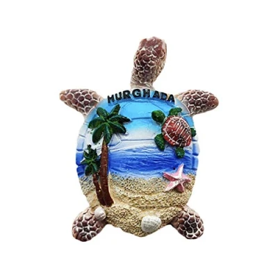 Image of 3D Turtle Hurghada Egypt Refrigerator Magnet Tourist Travel Souvenirs Handmade Resin Craft Magnetic Stickers Home Kitchen Decoration Fridge Collection Gift