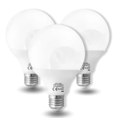 Image of JANDEI E27 Screw Bulb, G95 Globe Bulb,15W (100W Equivalent) Led Bulbs Daylight 6000k Large Light Bulbs, Non Dimmable,1950 Lume Energy Saving, Perfect for Indoor Room 3 Pack