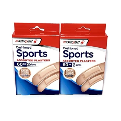 Image of Cushioned Sports Assorted Plasters 120 in total Box contains 2 sizes