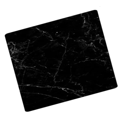 Image of DEENZ 80X52Cm Black Marble Effects Universal Hob Cover Plate Tempered Glass Worktop Saver Dishwasher Safe 5Mm All Types Of Cookers (Hob 4 Feets)