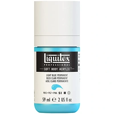 Image of Liquitex Acrylic Paint, Light Blue Permanent, 59 ml (Pack of 1)