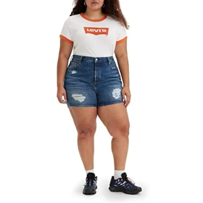 Image of Levi&#039;s Women&#039;s Plus Size 501® High Rise Shorts Denim Shorts, Broken Midnight Plus, 22W