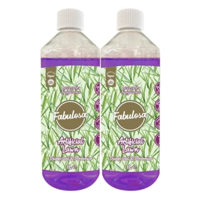 Image of Fabulosa 4 in 1 Disinfectant and Deodoriser, Pet &amp; Dog Friendly Artificial Lawn Grass Cleaner, Urine Cleaner Moss Growth Killer, Makes 100L, 1L, 2 Pack, Lavender