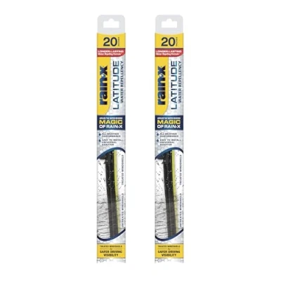 Image of Rain X 810166 Latitude 2 In 1 Water Repellent Wiper Blades, 20 Inch Windshield Wipers (Pack Of 2), Automotive Replacement Blades With Patented Repellency Formula