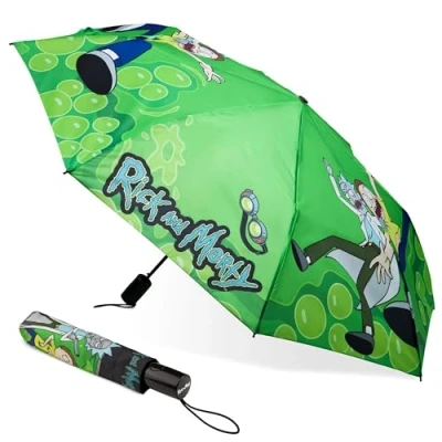 Image of Rick and Morty Folding Umbrella for Adults Teenagers Telescopic Lightweight Travel Work