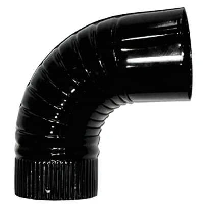 Image of Wolfpack 22011100 Oven Elbow 100 mm 90 Glazed Black