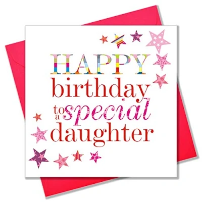Image of Claire Giles Sherbet Sundaes Happy Birthday Daughter Card SH049,Pink,150mm x 150mm
