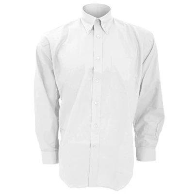 Image of Kustom Kit Mens Workwear Oxford Long Sleeve Shirt (20inch) (White)