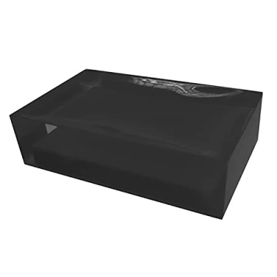 Image of Gedy Auckland, Measures &amp; Weight: 3X11X7 CM 0.15 kg, Clear Resin Solid Soap Holder, Black Finish, R&amp;D Design, Handmade, 2 Year Warranty, Unica