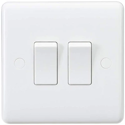 Image of KnightsBridge Curved Edge 10AX 2G 2 Way Switch