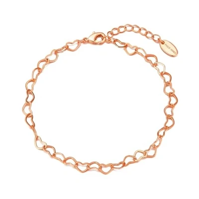 Image of Philip Jones Rose Gold Plated Heart Link Bracelet