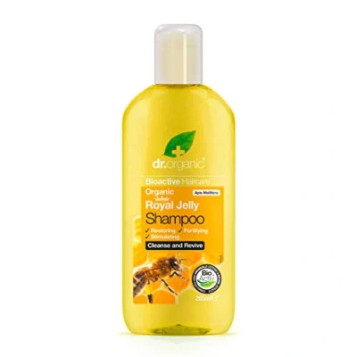 Image of Dr Organic Royal Jelly Shampoo, All Hair Types, Mens, Womens, Natural, Vegetarian, Cruelty Free, Paraben &amp; SLS Organic, 265ml